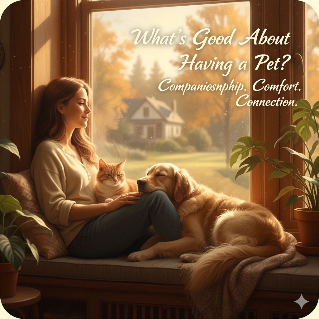 person and pet relaxing by window in warm light showing peace and bond