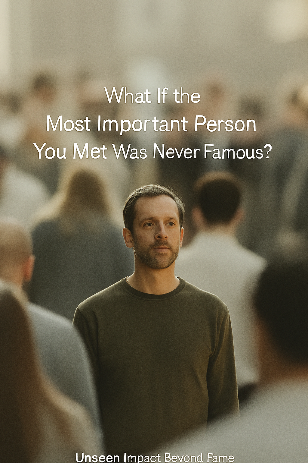 A single person in focus amid a blurred crowd, symbolising meaningful unseen influence