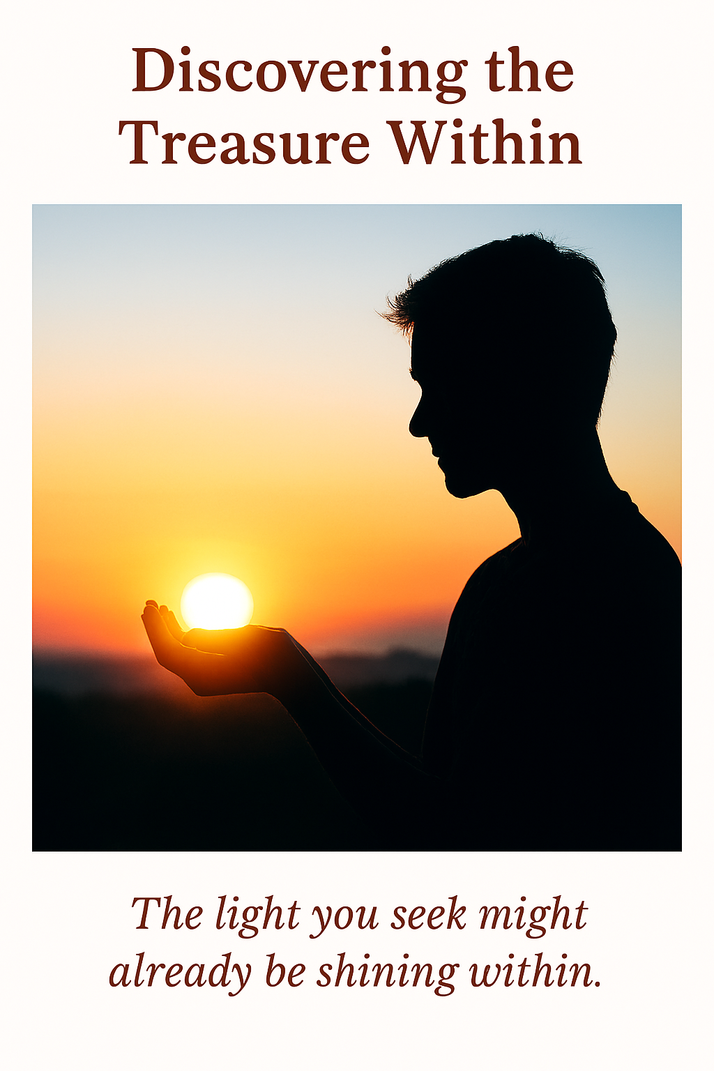 person holding a glowing light symbolising self-discovery and inner strength