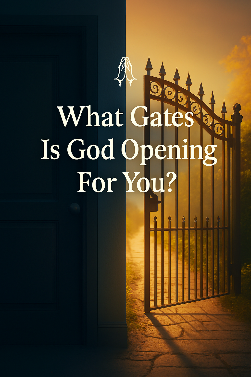 Visual contrast of closed door in shadow and open gate in light illustrating a spiritual breakthrough