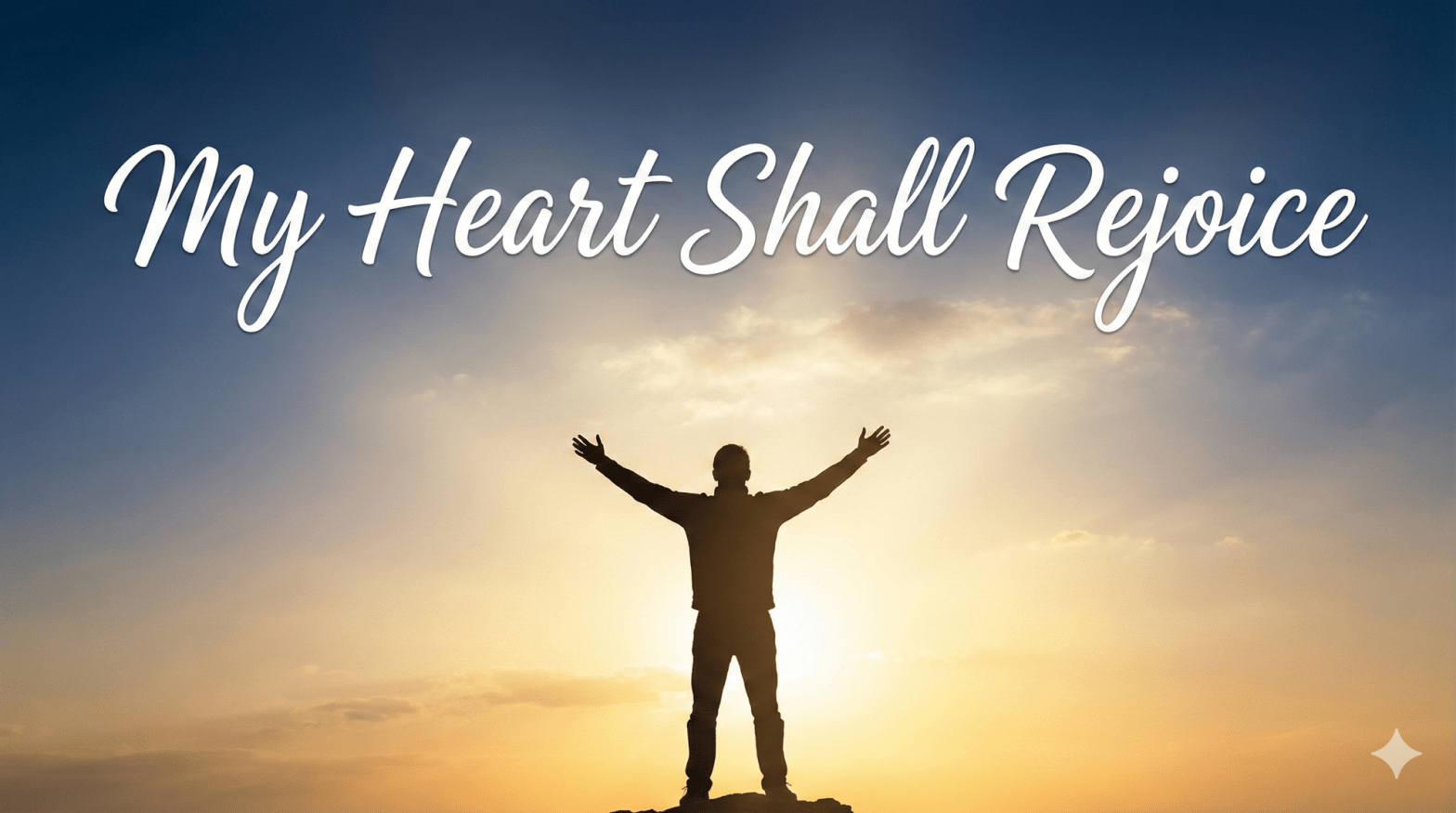 Silhouette of person with raised arms toward bright sky expressing worship and joy in God’s presence