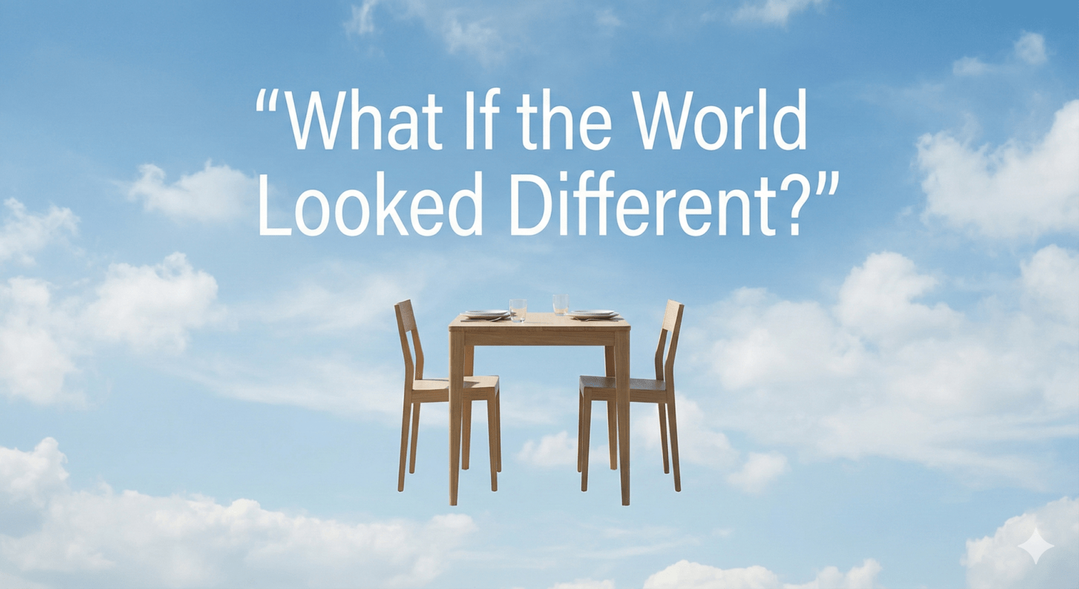 Illustration of an upside-down dining space symbolising a creative business idea and shift in perspective.